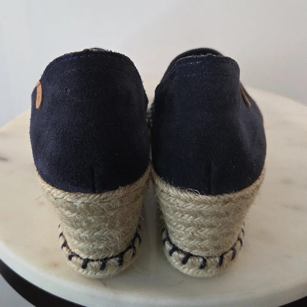 Verbenas Navy Suede Espadrille Wedge Shoes  Size 41 - Picture 4 of 5